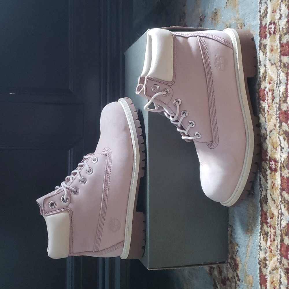 Timberlands Baby Pink & White Boots